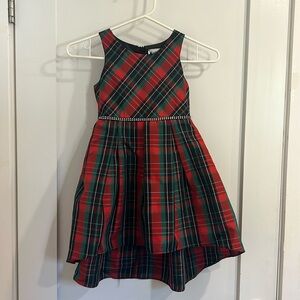 Girls red plaid formal dress